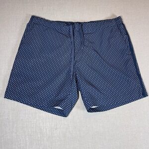 Fair Harbor Men's Swim Trunks Size 32 Blue Geometric Pattern Lined 6" Inseam